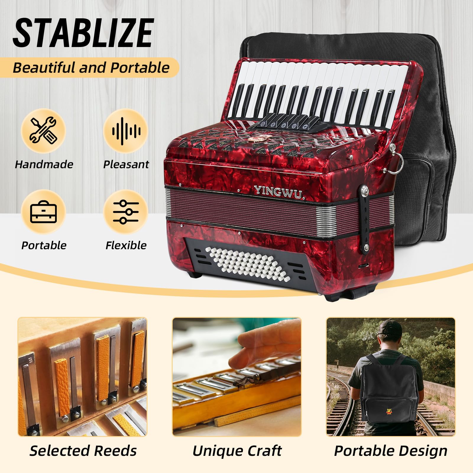 アコーディオン バイリ BAI-LE 34鍵 アコーディオン バイリ BAI-LE 34鍵