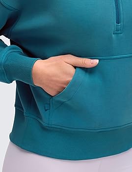 CRZ YOGA SoftAura Half Zip Sweatshirt for Women - Pullover Workout