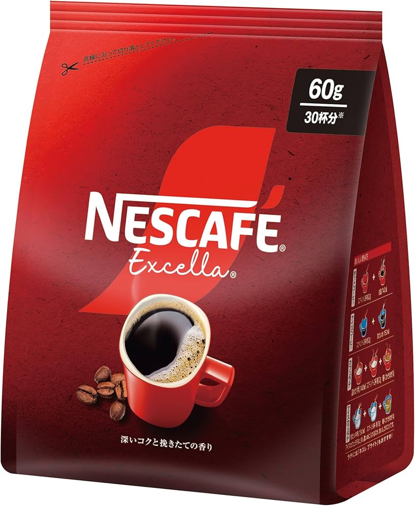 Amazon.co.jp: ネスカフェ エクセラ つめかえ用 60g,30杯分,ブラック