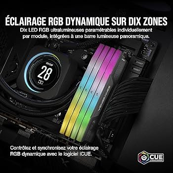 CORSAIR VENGEANCE RGB DDR5 32Go (2x16Go) DDR5 6000MHz CL30 AMD