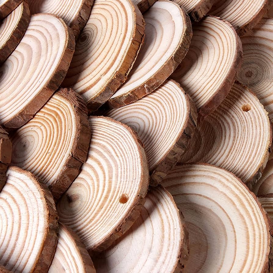 Amazon.co.jp: 2.75インチ～3.14インチ 天然木製スライス クラフト