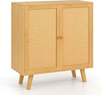 ラタン製 ラック サイド ボード チェスト ガラス天板 藤 ヴィンテージ