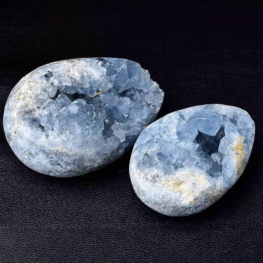 Amazon.co.jp: FZBHRO ナチュラルブルー セレスタイト ジオード 卵