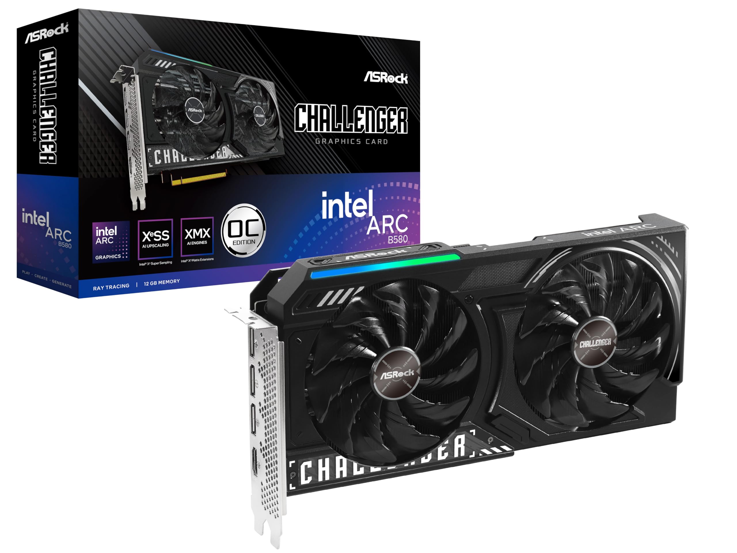 Amazon.com: ASRock Intel Arc B580 Challenger 12GB OC Graphics Card
