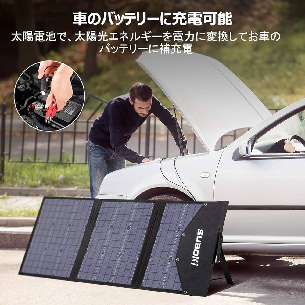 Amazon.co.jp: suaoki ソーラーパネル 120W 折り畳み式 収納型スタンド