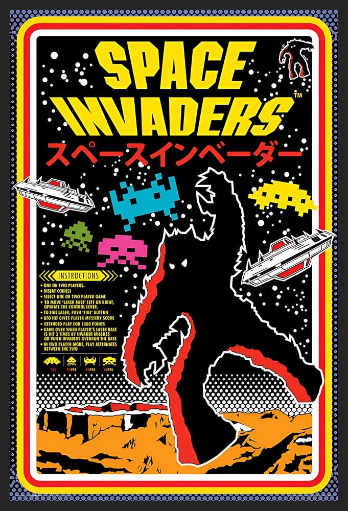 Amazon.com: BUY ART FOR LESS Officially Licensed Space Invaders