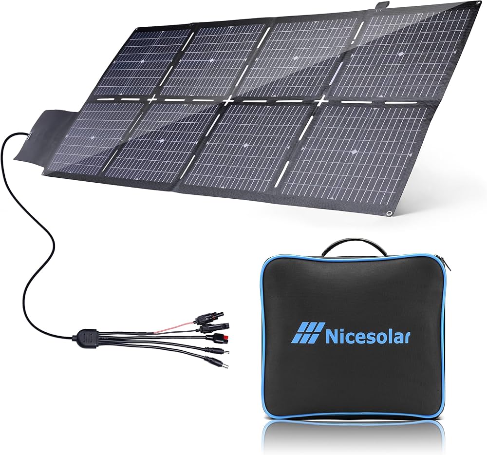 Amazon | Nicesolar ソーラーパネル 200W 両面発電 太陽光パネル USB-C