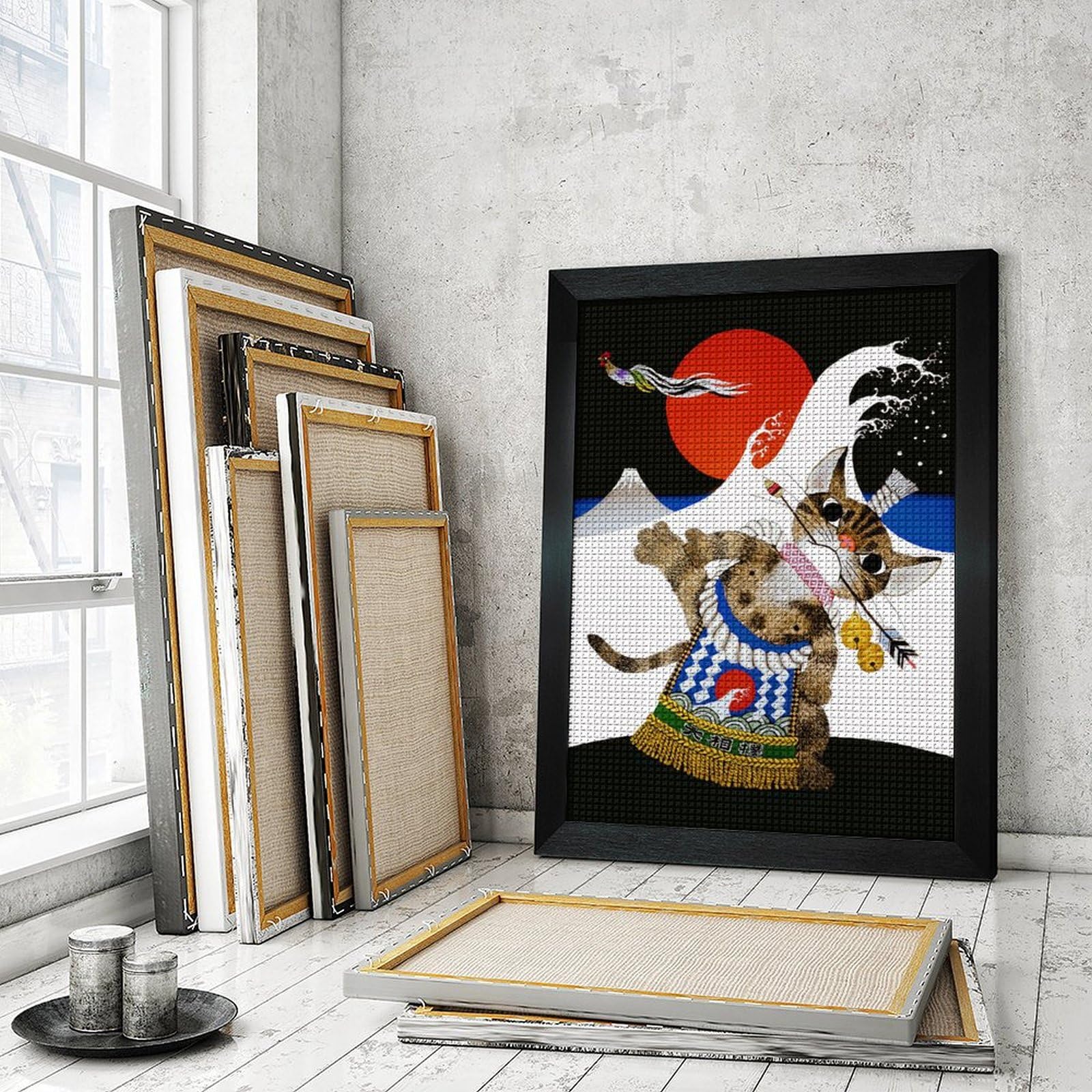 ミケ&ヤマト·藤城清治 猫相撲 版画 ジクレー ミケ&ヤマト·藤城清治 猫