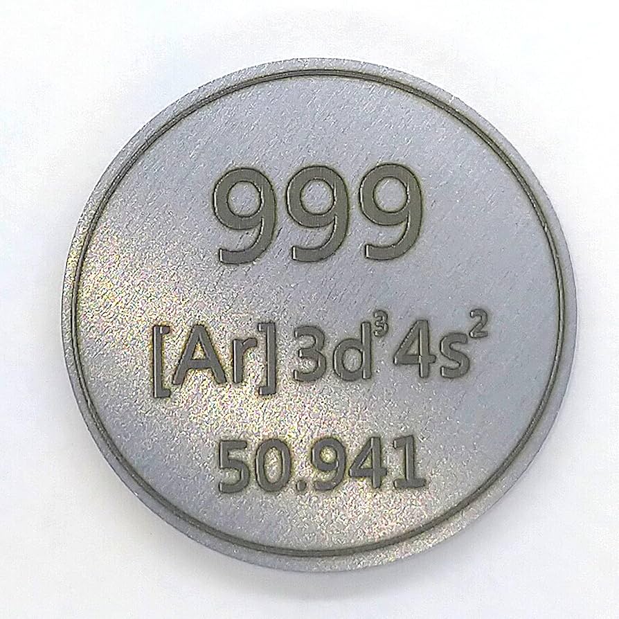 Amazon | 元素標本 バナジウム V (コイン・1インチ) | 岩石・鉱物