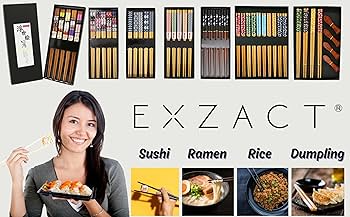 Amazon.com: Exzact Chopsticks Gift Set - 5 Pairs of Reusable
