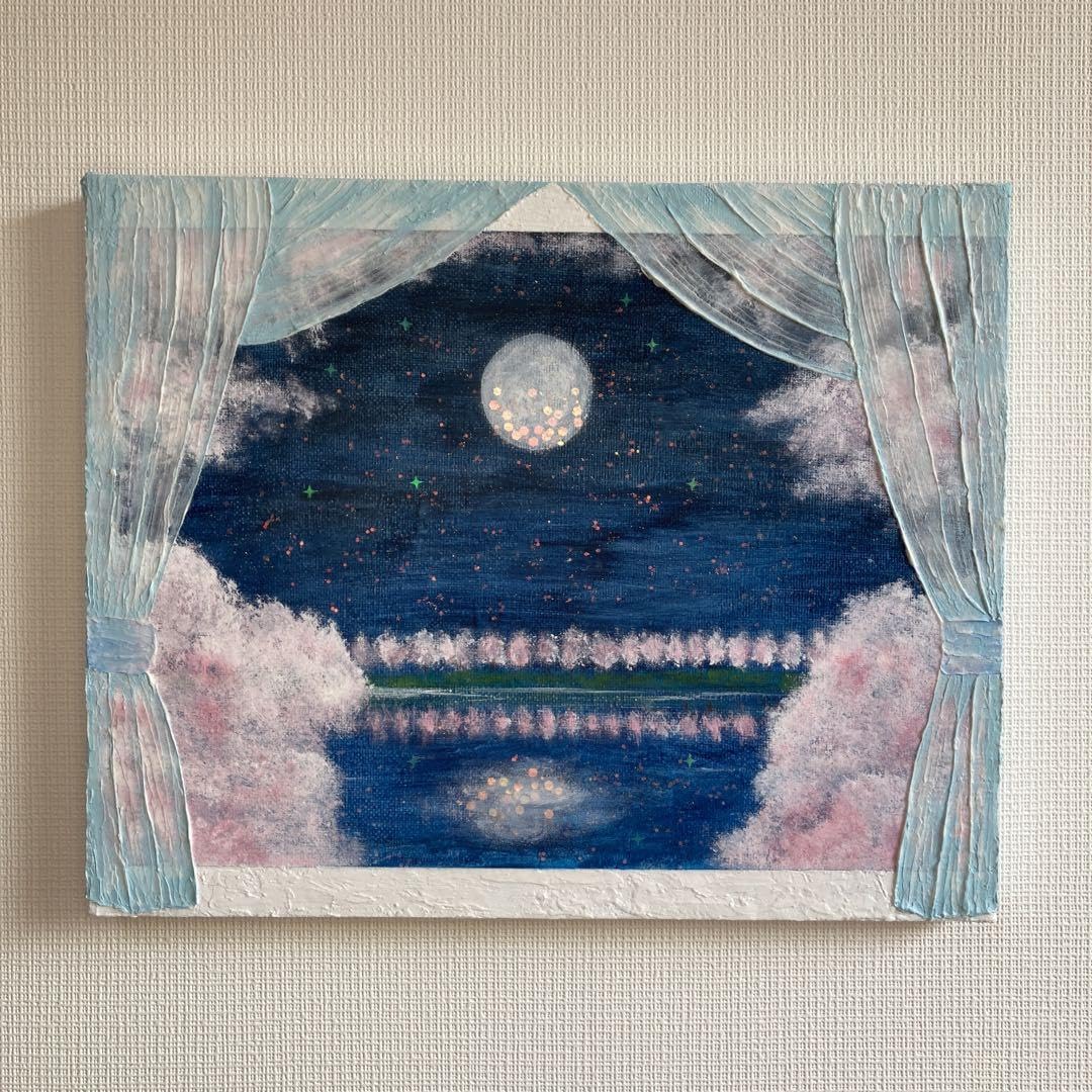 K*Z様 【月夜の晩に】アクリル画 F3 風景画 絵画 K*Z様 【月夜の晩に