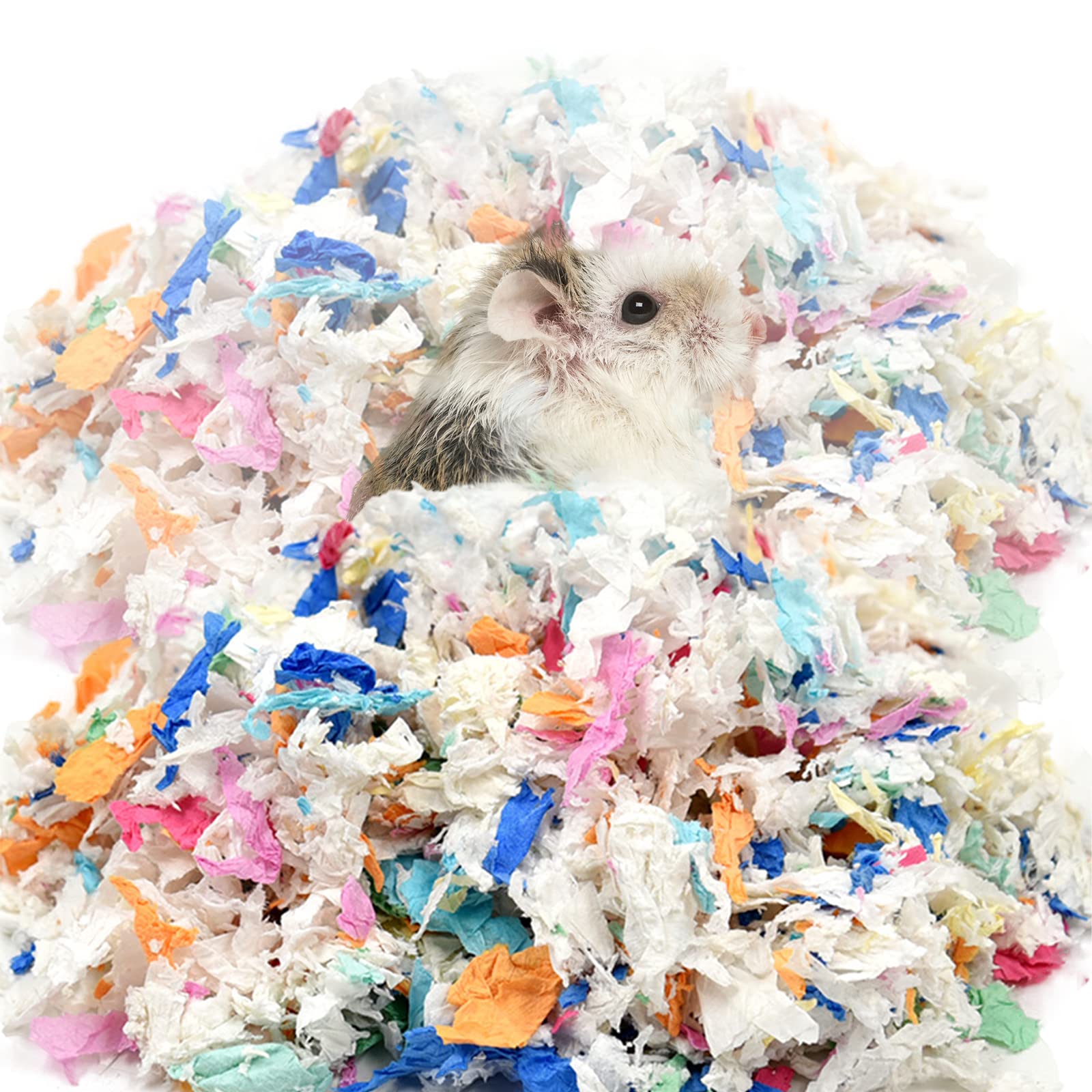 Amazon | 100g ハムスター 床材 紙 マルチカラー 柔らかい ふわふわ