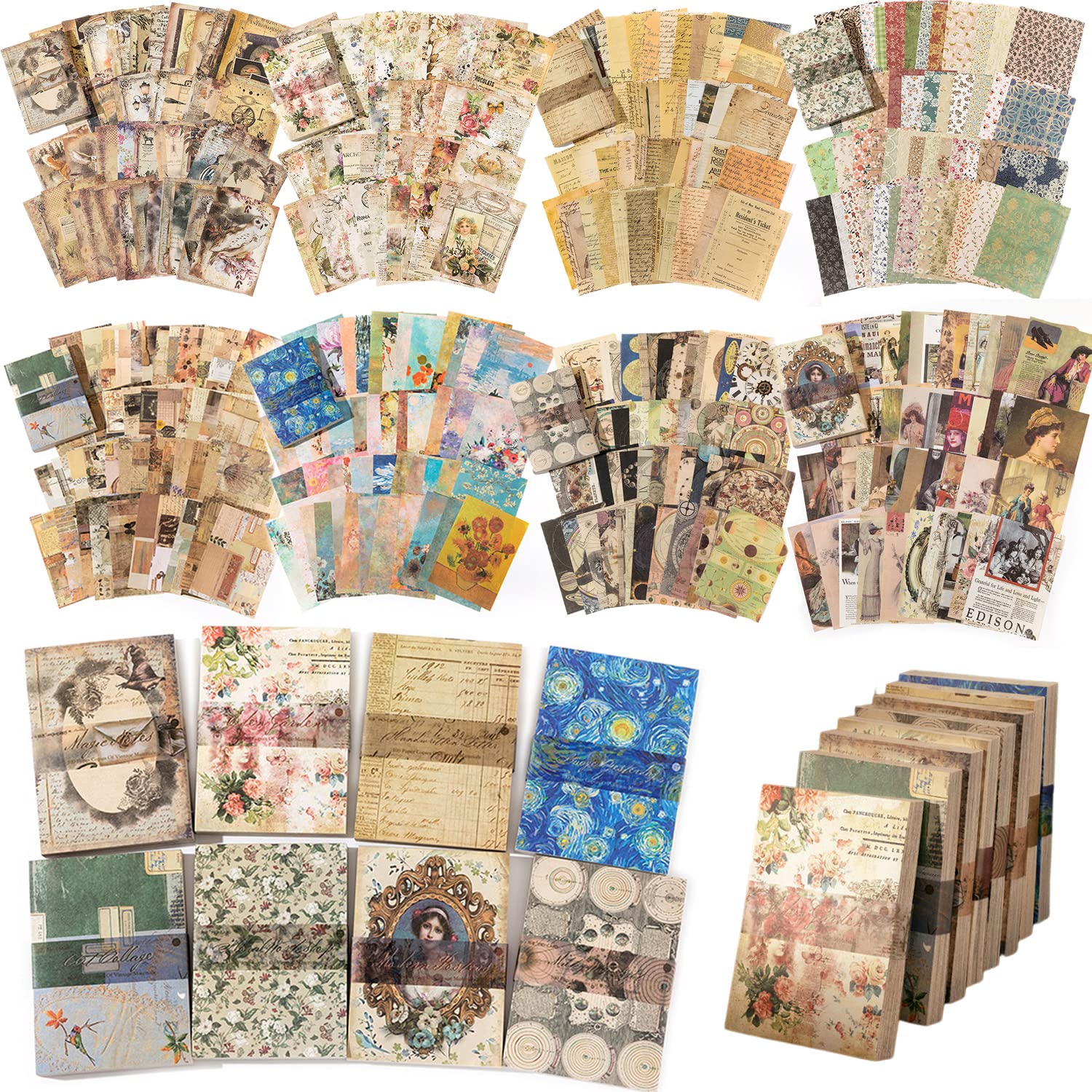 80〜100サイズ紙もの大量詰め合わせコラージュ素材 ジャンクジャーナル