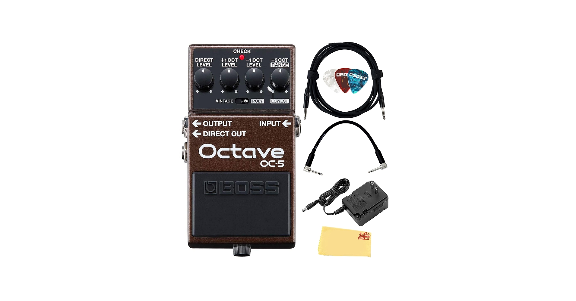 Amazon.com: Boss OC-5 Octave Pedal Bundle with Gearlux Power