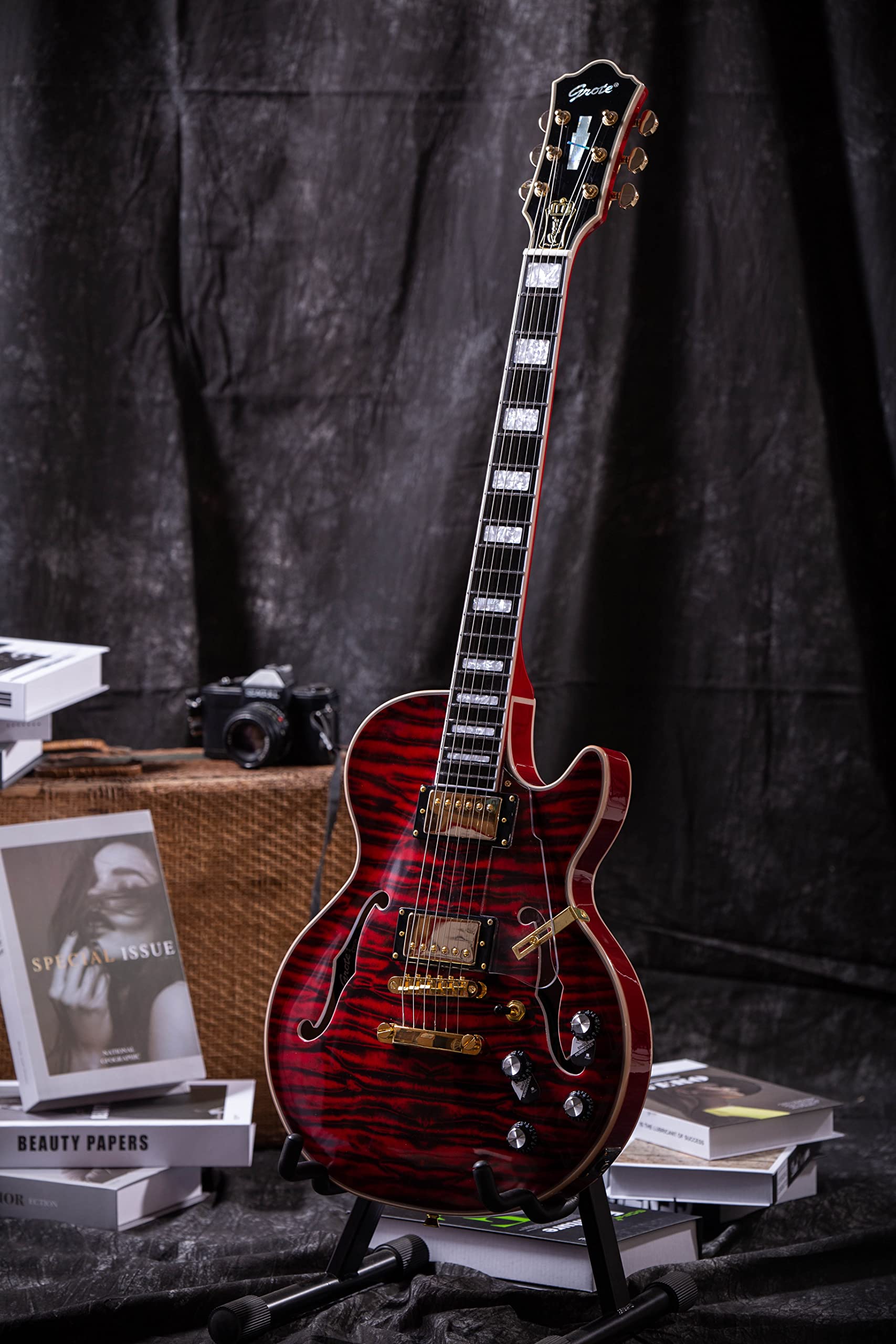 Amazon | Grote LPF-001 セミホロウボディ・エレクトリックギター