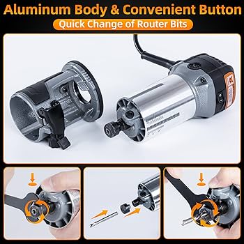 Bit Sets Masuter Pro FoxAlien 710W Compact Palm Router - 6-Speed