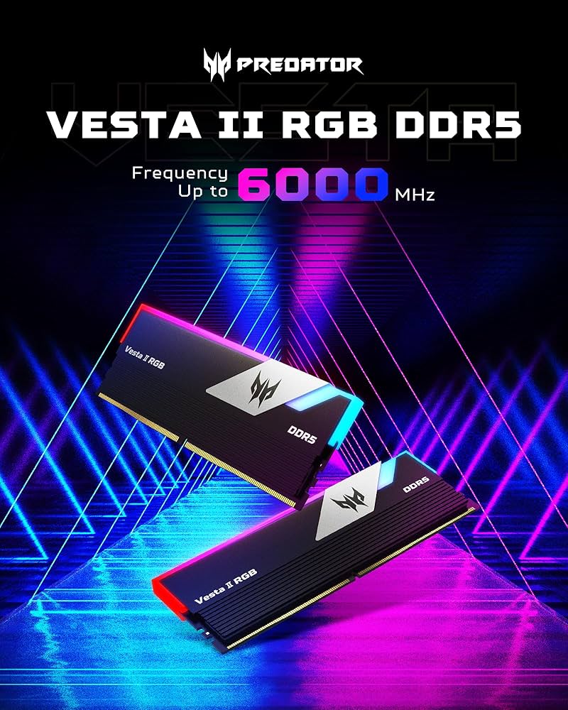 Acer Predator Vesta II RGB DDR5 RAM 32GB (16GBx2) 6000MHz CL32 PC5
