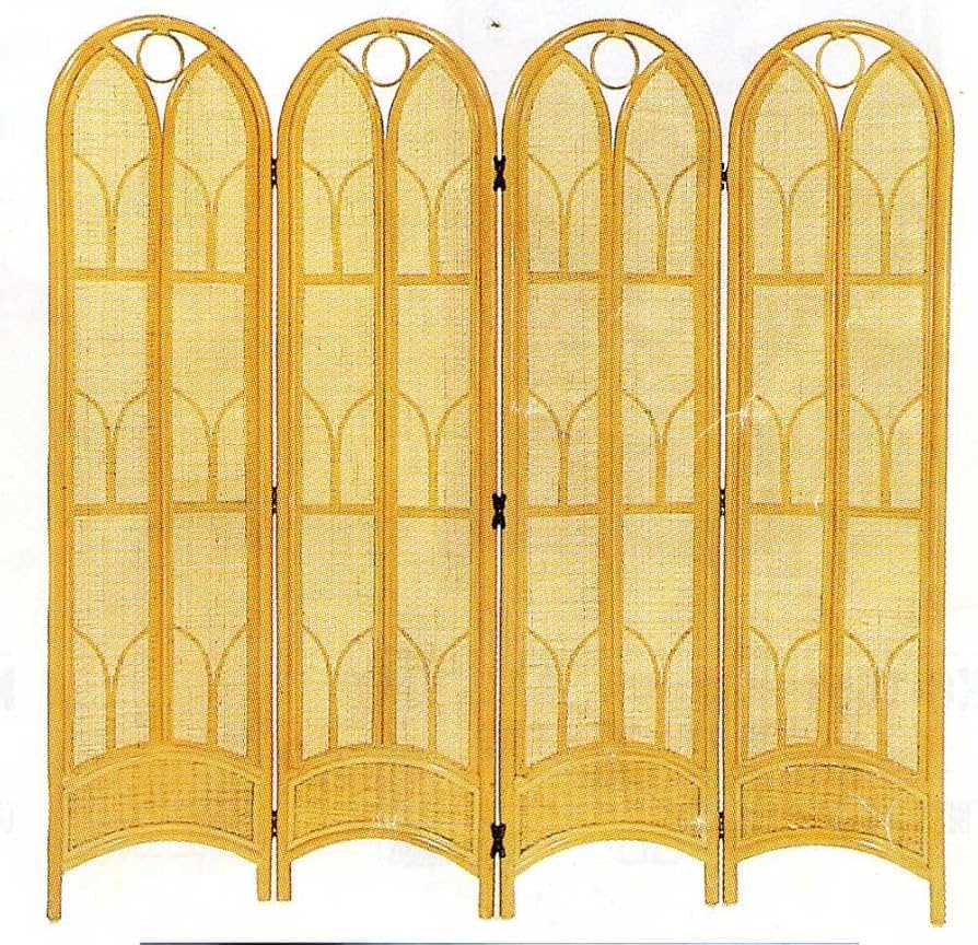 昭和レトロ】アンティーク調 ラタン 衝立 パーテーション 3連 ラタン 3