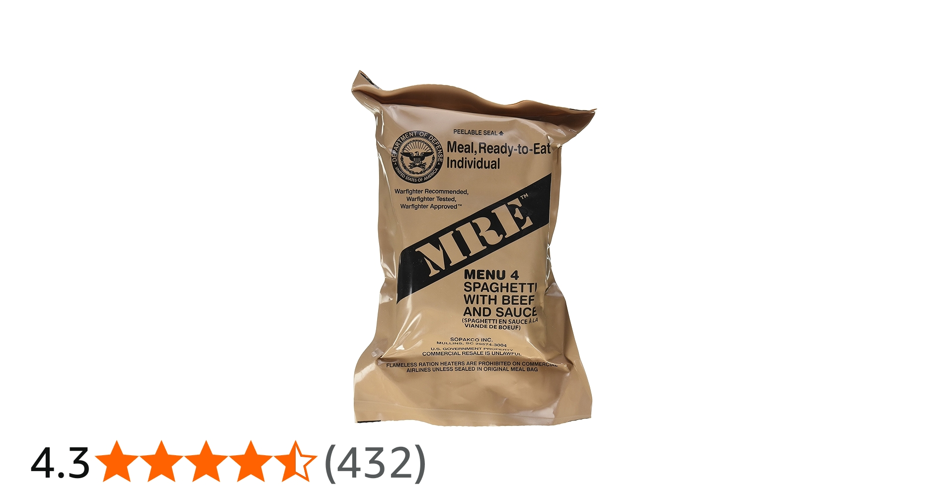 Amazon.co.jp: MRE 米軍戦闘糧食 2020年検品 : 食品・飲料・お酒