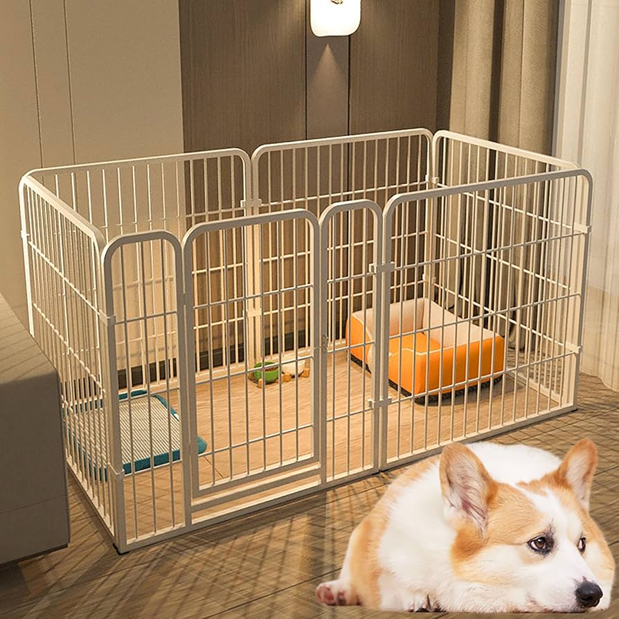 Amazon | ペットサークル ペットフェンス 犬 サークルケージ ドア付き