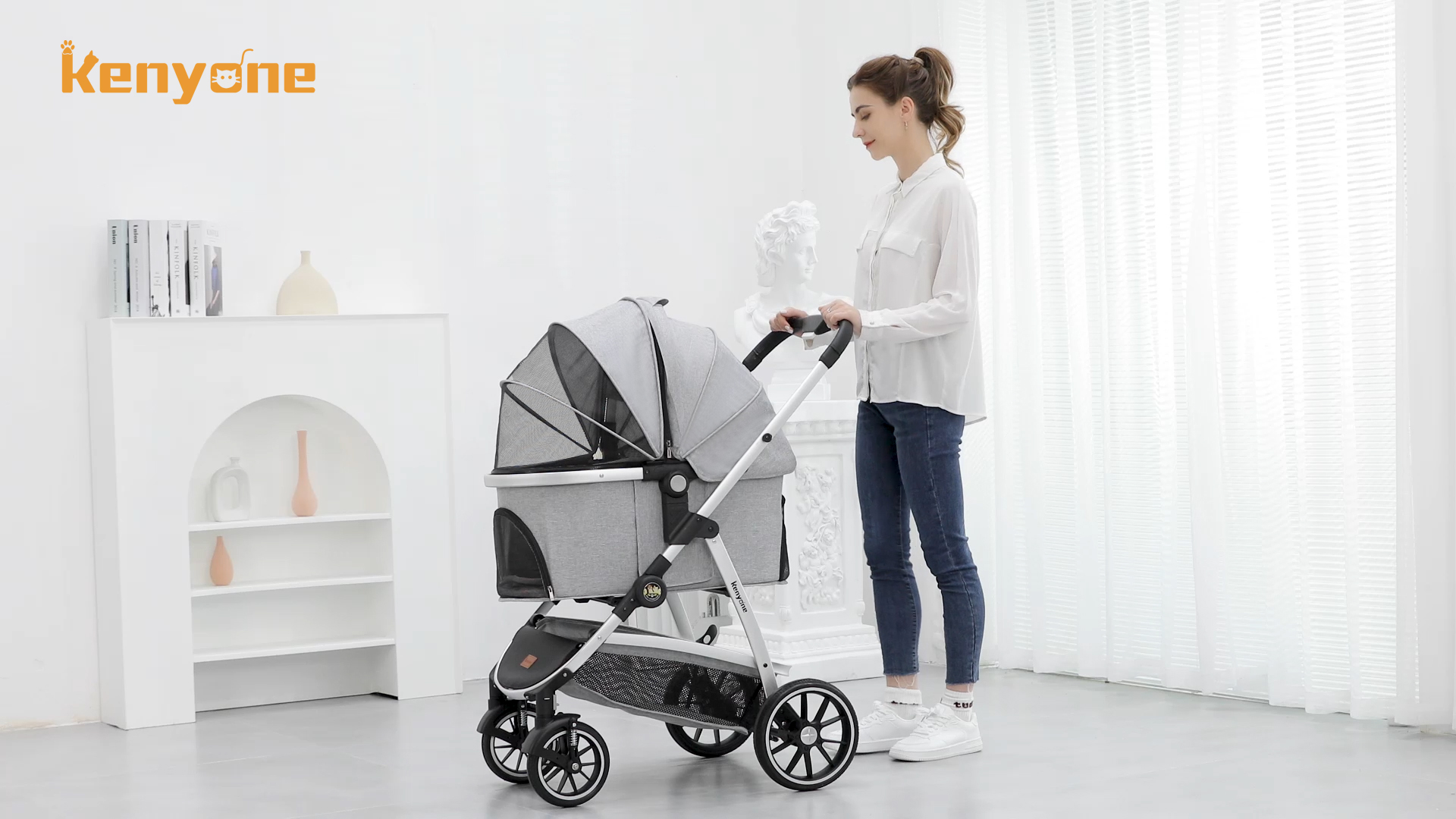 Amazon.com: Kenyone Pet Stroller 3 in 1 Dog Stroller for Medium