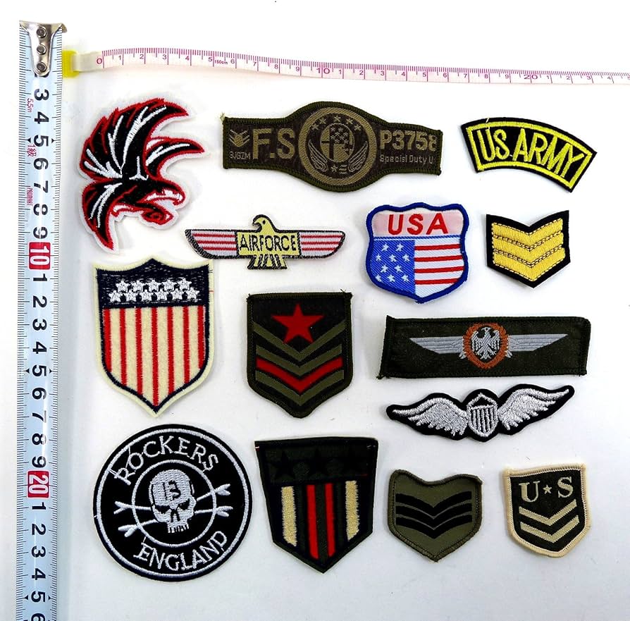 Amazon.co.jp: 刺繍ワッペンセット ミリタリー中心 画像の14枚+おまけ2