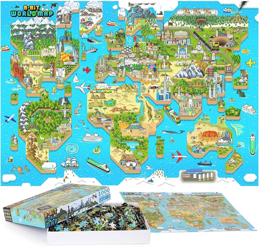 Amazon | bopster 世界地図 1000ピース ジグソーパズル 大人と子供向け