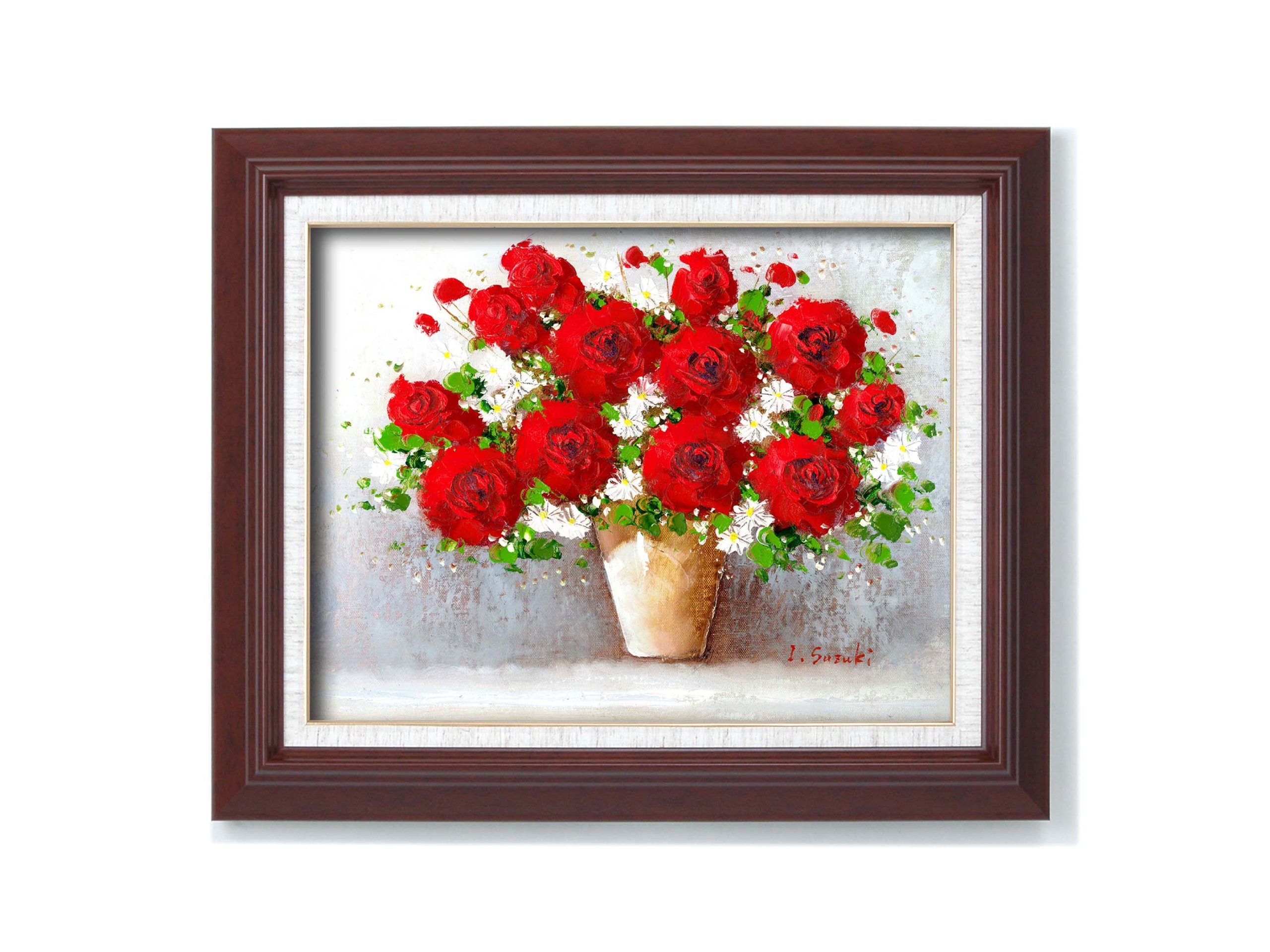 刑部人 花瓶の花 絵画 金色フレーム付き Amazon.co.jp: fuusui8 風水に