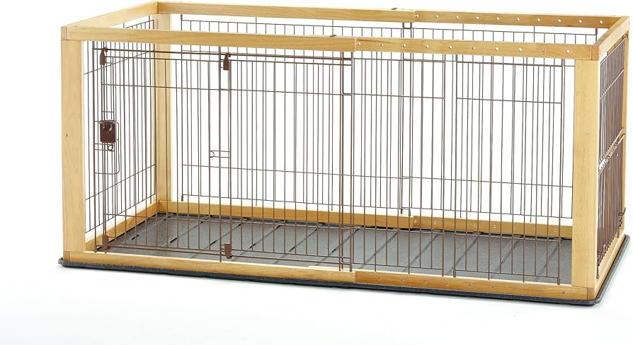 Amazon | リッチェル 木製スライドペットサークル ワイド ナチュラル