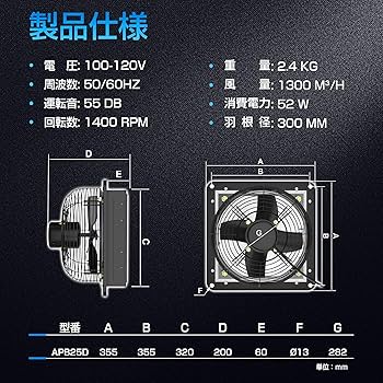 Amazon.co.jp: Hon&Guan 換気扇 300mm 有圧換気扇【インボイス制度登録