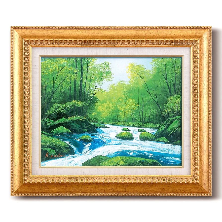 肉質油絵 横 F20 イルカ 額装仕上げ品 肉質油絵横F20イルカ額装仕上げ品