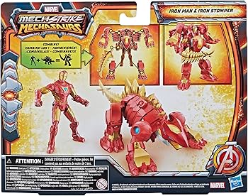 Amazon.com: Marvel Mech Strike Mechasaurs, 4-Inch Iron Man with