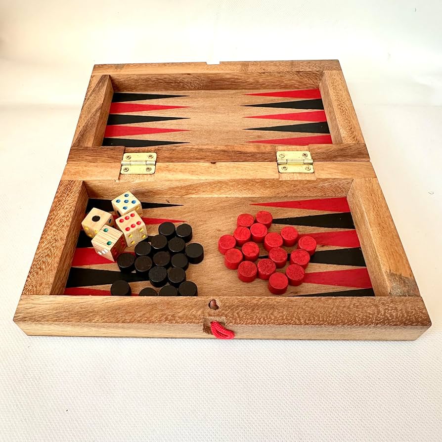 Amazon | Rurumi 木製 バックギャモン 折りたたみ ボードゲーム 対戦