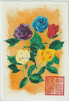 油彩画 『薔薇纏う想い』 F4 原画 一点物 アート インテリア 開運 幸運