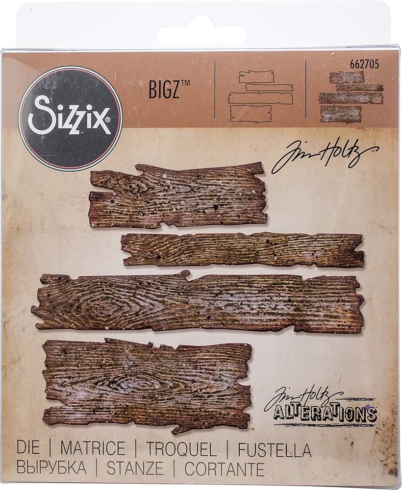 Amazon.com: Sizzix, Multi Color, Bigz Die , Planks by Tim Holtz