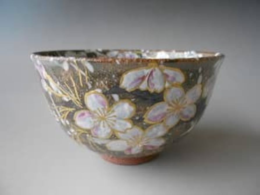 茶道具 京焼清水焼藤平正文作桜抹茶茶碗共箱付き Amazon.co.jp: