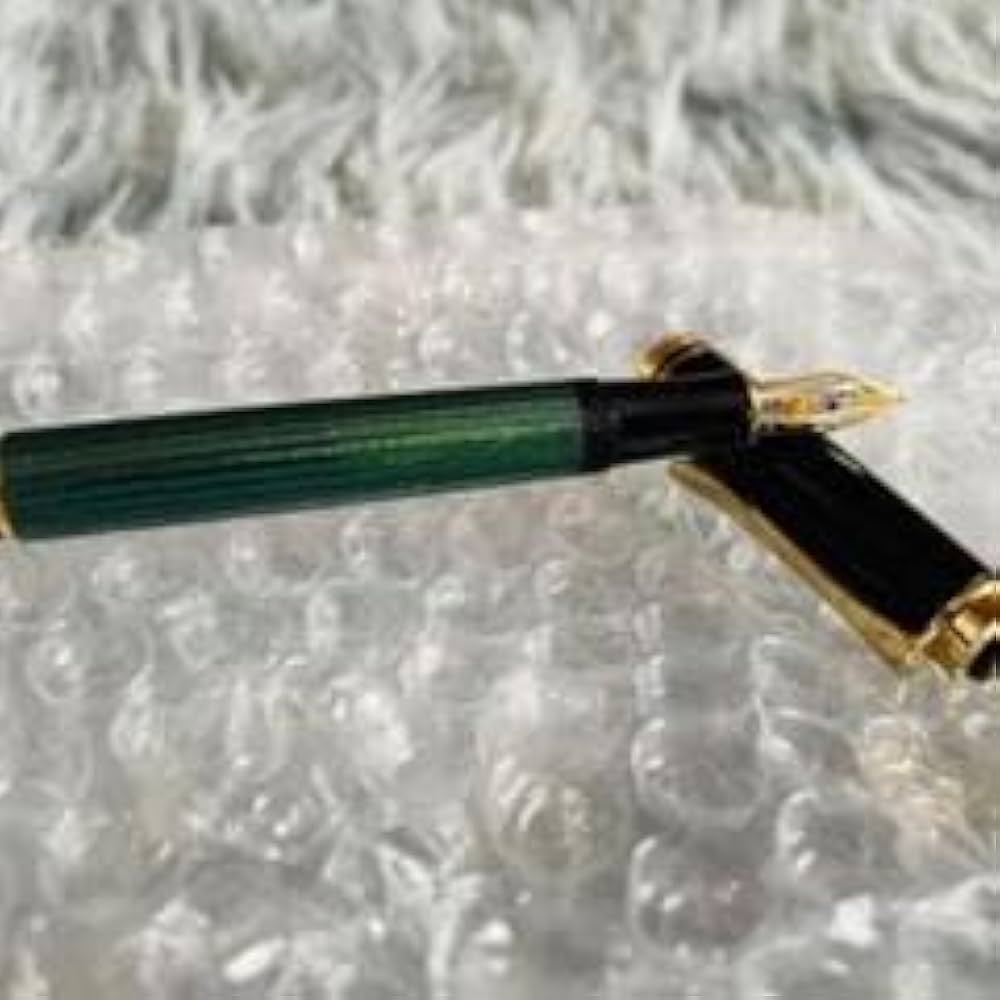 試筆のみ 旧天冠 スーベレン 緑縞 14C ペリカン グリーン EF 試筆のみ