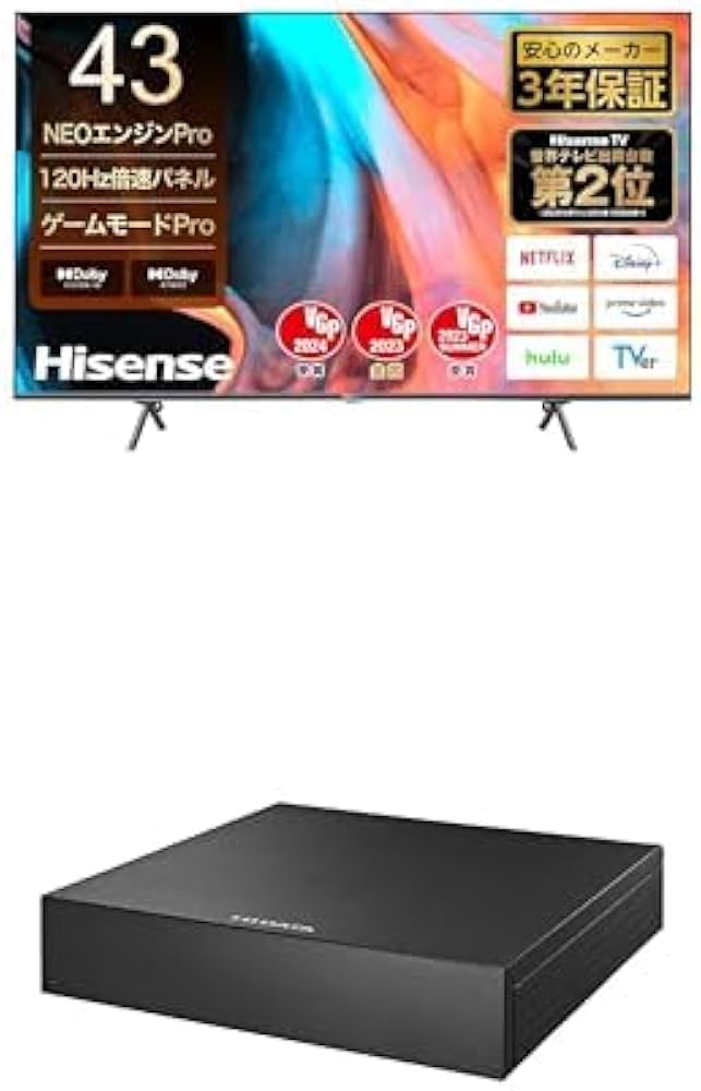 Amazon | ハイセンス 43V型 倍速パネル搭載 液晶 テレビ 43E7H 4K
