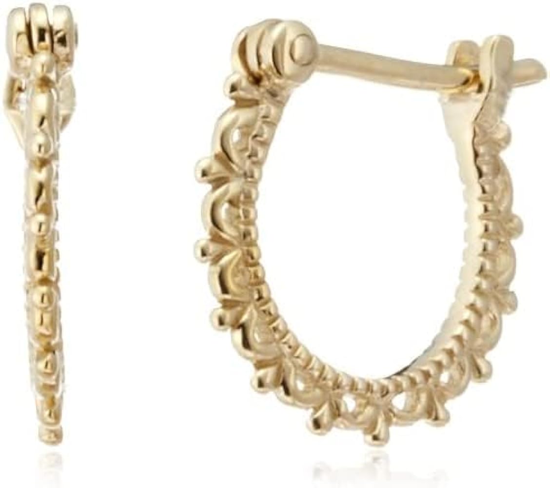 Amazon.co.jp: sowi (ソーイ) レース フープ ピアス (イエローゴールド