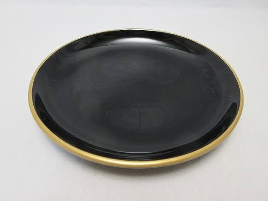 未使用 茶道具 龍作 輪島塗 天然木製 渕金呂色 銘々皿5客揃 茶器 栞 共箱