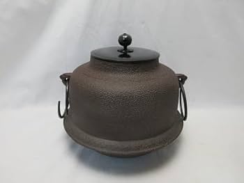 e317 人間国宝 高橋敬典作 茶釜 共箱 真形羽釜 芦地紋 茶道具