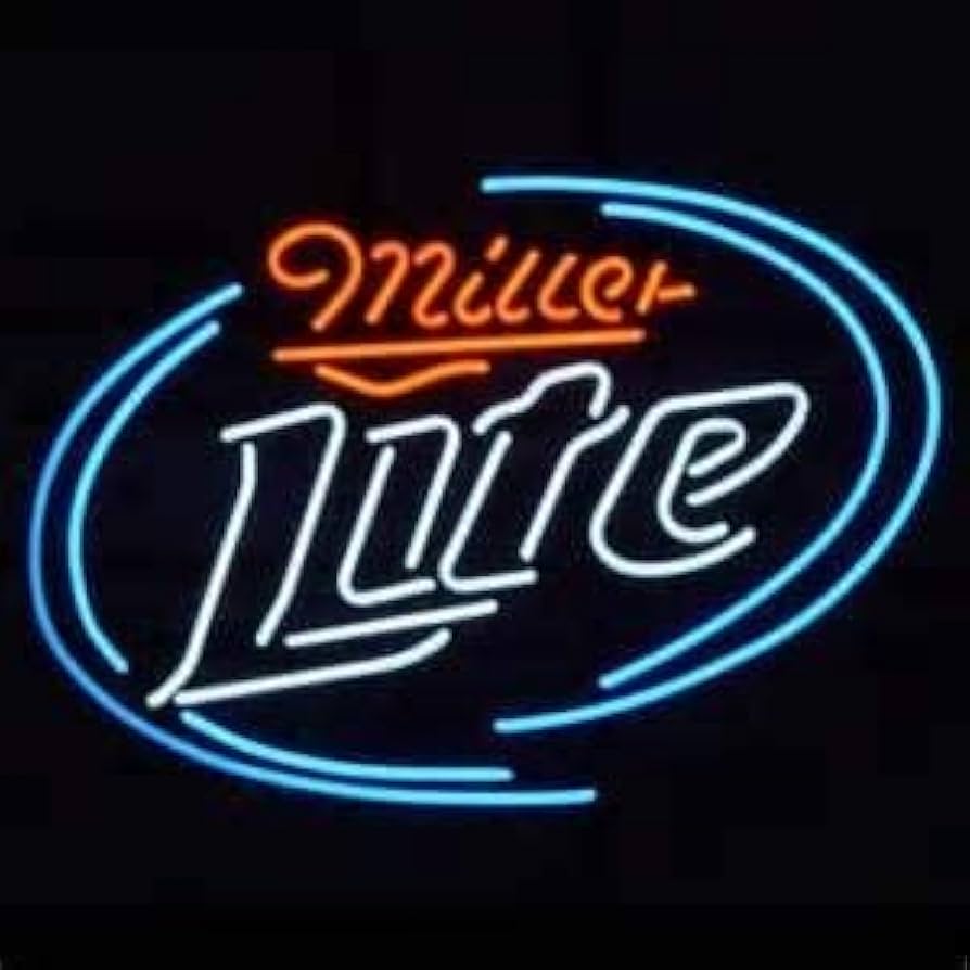 Real Glass Neon Sign Miller lite Metal Frame 42X32CM decoration