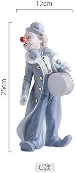 Amazon.co.jp: ZHUSHI 塗装セラミックピエロキャラクター彫刻家の装飾