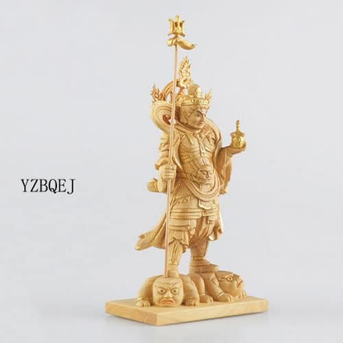 極小仏像 毘沙門天－高さ11.5cm 柘植（ツゲ）木製彫刻 多聞天 仏像