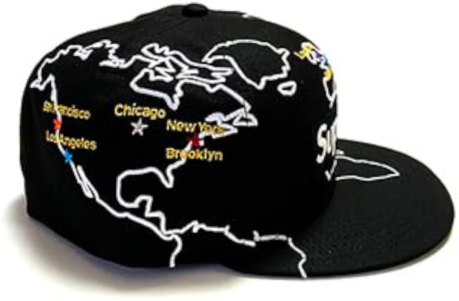 Supreme 地図柄 ブラックキャップ Supreme 地図柄キャップ 7 1/2