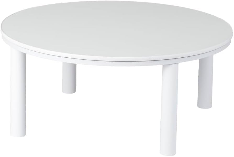 Amazon.co.jp : こたつテーブル 丸 カジュアル こたつ台 ホワイト 90cm