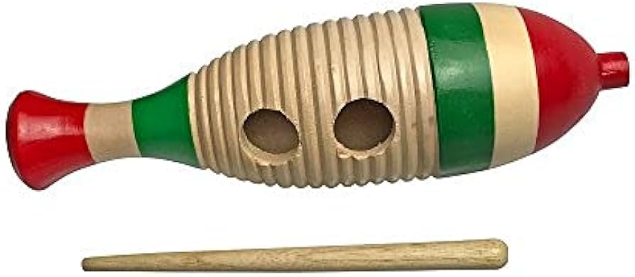 Amazon | 民族 打楽器 ギロ 楽器 ウッドブロック 楽器 木製 魚型