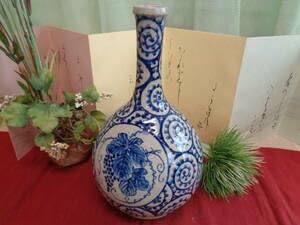 信楽焼 蛸唐草模様 花器 壺 レトロ 信楽焼 蛸唐草模様 花器 壺 レトロ