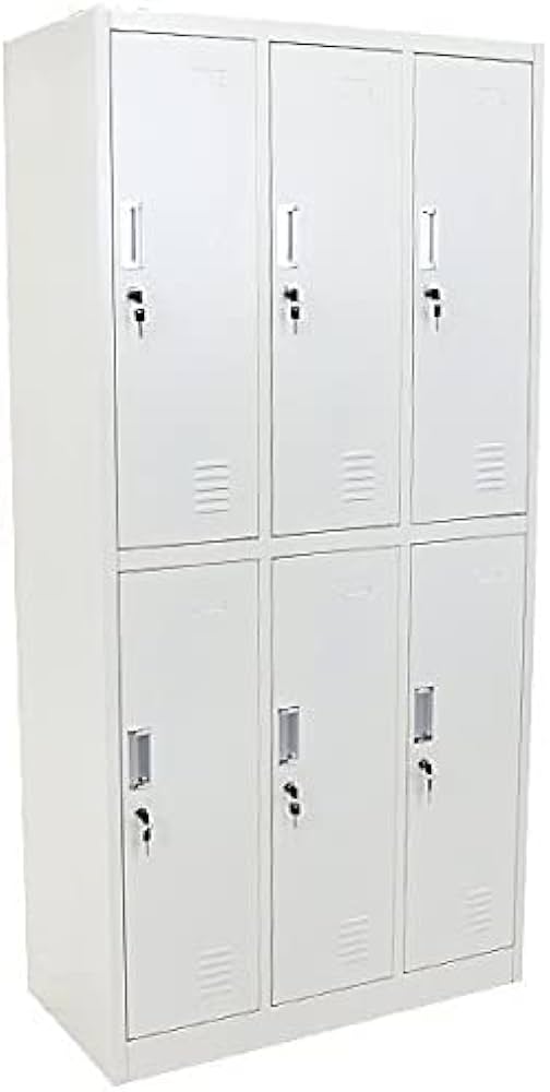Amazon.co.jp: ロッカー 6人用 鍵付き 3列2段 更衣ロッカー スチール
