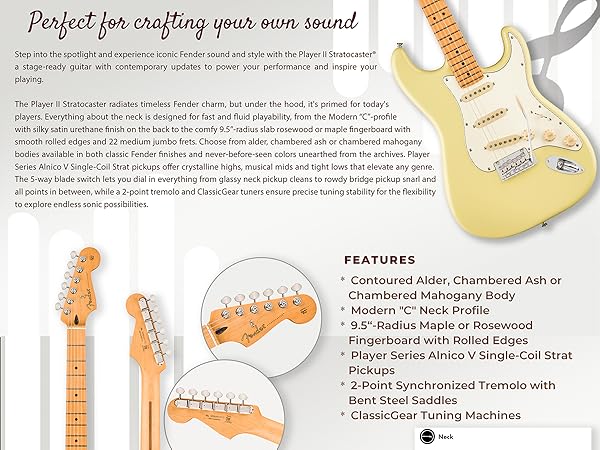 Amazon.com: Fender Player II Stratocaster - Hialeah Yellow Bundle